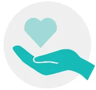 A hand is holding a heart