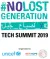 No Lost Generation logo with "Tech Summit 2019" written below. Below are the logos of the organizers UNICEF and NetHope