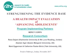 Positive Pathways event - A health impact evaluation of "Advancing Adolescents" screenshot