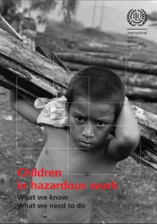 The cover is a black and white picture of a young boy carrying wood on his shoulders