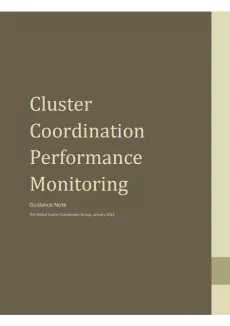 The cover shows the title "Cluster coordination performance monitoring" in light green on a dark green background