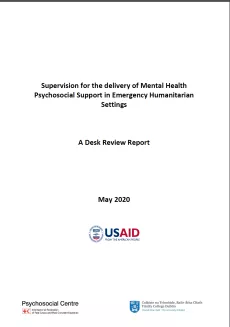 Supervision for the delivery of mental health psychosocial support in emergency humanitarian setting cover