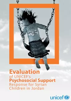 The cover has a black and white picture of a girl on a swing with the title of the report in orange and a yellow frame around the girl