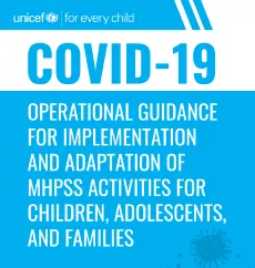 Blue cover of the COVID-19 Operational guidance for MHPSS activities